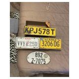 LICENSE PLATES, GERMAN, TEXAS, ALASKA, X4