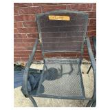 LOT OF 6- METAL LAWN CHAIRS, 1 SMALL TABLE