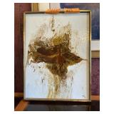 ABSTRACT ART ACRYLIC-POURING ART-SIGNED 19"X25"