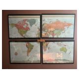 LOT OF 4 WORLD MAPS