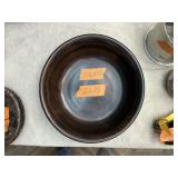 AFRICAN HAND CARVED WOOD BOWL, 11.5"X3.5"