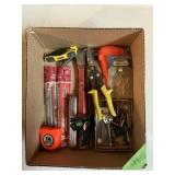 TOOLS-DRILL BITS, HAMMER, RATCHET, BOX FULL