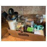 GLASS CANISTER SET, UTENSILS