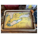 GREAT LAKES - NAUTICAL SERVING PLATTER/TRAY