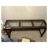 HALL TABLE W GLASS PANELS 61"X27"X17.5"