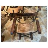 METAL FOLDING CHAIR W LEATHER SEAT+BACK