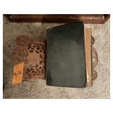 HAND CARVED BOOK REST W BOOK