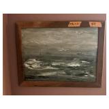 SEA PAINTING SIGNED ANITA MCALISTER, 27.5"X21"