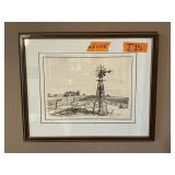 WINDMILL PICTURE, BY GF SCHUGHAROT#78, 21.5"X17.5"