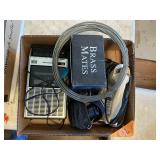 LOT-BRASS LAMP, IRON, TAPE RECORDER ETC