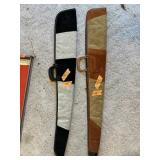 2 LEATHER GUN CASES, 48"