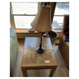 SIDE TABLE AND LAMP LOT 20"X 21"X 26"