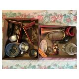 ANCHOR BOOK ENDS, BRASS HORN, X2 BOXES