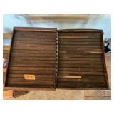 LOT OF 2 WOODEN TRAYS