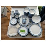 SET OF BLUE/WHITE ARITA GENESIS BLUE DISH SET