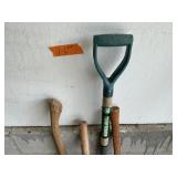 LOT OF 4 TOOLS-AXE, MAUL, PITCHFORK, SLEDGEHAMMER