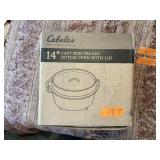 CABELAS 14" CAST IRON DUTCH OVEN-NEW