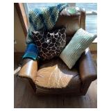 2 LEATHER CHAIRS-WELL WORN