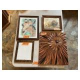 GIRAFFE PICTURES. WOOD PICTURE,LION, FRAME X4