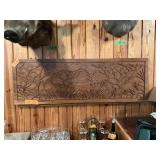 HAND CARVED WOOD AFRICAN SCENE 48" X 16"