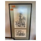 WINDMILL PICTURE, SIGNED, 33"X18"