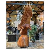HANDCARVED EAGLE IN FLIGHT-1 PIECE-REAL WOOD