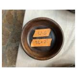 AFRICAN HAND CARVED WOOD BOWL 7.5"X2"
