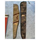2 GUN CASES, 1 49" LEATHER, 1 55" FABRIC