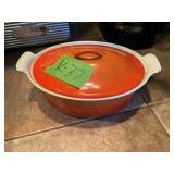 LA CRUSET FLAME ORANGE OVAL DUTCH OVEN