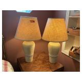 PAIR OF POTTERY LAMPS, X2