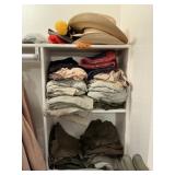 HATS/SHIRTS ALL ON 3 SHELVES CONTENTS