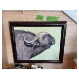 WATER BUFFALO PAINTING BY SAVALMIA 24"X20"