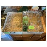 2 BOXES PARFAIT GLASSES, WINE GLASSES, ETC