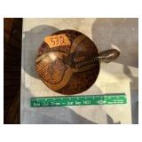 HAND CARVED ZEBRA BOWL