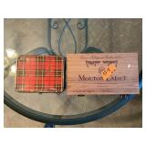 2 BOXES-VINTAGE LUNCH + CEDAR WINE BOX