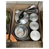 STAINLESS BOWLS + SERVING UTENSILS