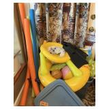 SWIMMING SUPPLIES-FINS, BALLS, NOODLES
