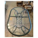 GLASS TOP TABLE- 6FT X 42"X27"