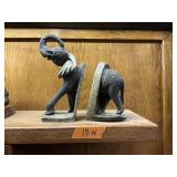 STONE, CARVED, ELEPHANT BOOKENDS