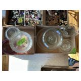 CRYSTAL PITCHER, CHIP/DIP BOWLS