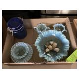 BLUE GLASSWARE,FLAT FULL X6