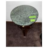 MARBLE TOP ROUND LAMP TABLE
