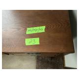 BROWN WOODEN 5 DRAWER DESK 54"X22"
