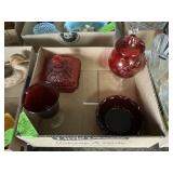 RED GLASSWARE X4 FLAT
