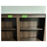 BROWN BOOK SHELF, 54"WX64"H