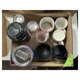 PLASTIC WARE, CUPS, GLASSES, 2 FLATS FULL