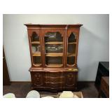 VINTAGE SOLID WOOD CHINA HUTCH- 50"W X 70"T