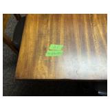 LARGE SOLID WOOD DINING TABLE W 6 TALL CHAIRS