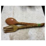 WOOD SPOON + FORK