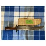 VINTAGE FOLK ART, HANDMADE KNIFE, 10" BLADE